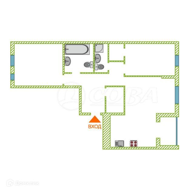 Продаётся 2-комнатная квартира, 72 м²