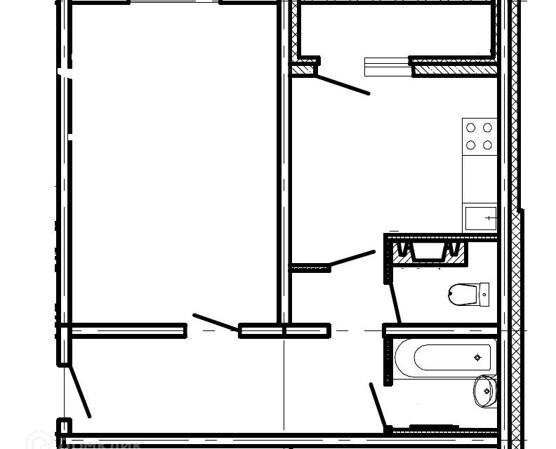 Продаётся 1-комнатная квартира, 42.1 м²
