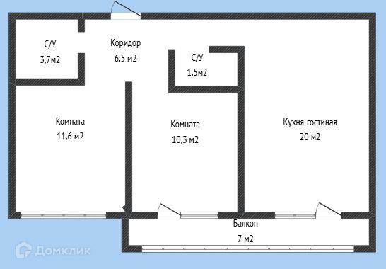 Продаётся 2-комнатная квартира, 59 м²