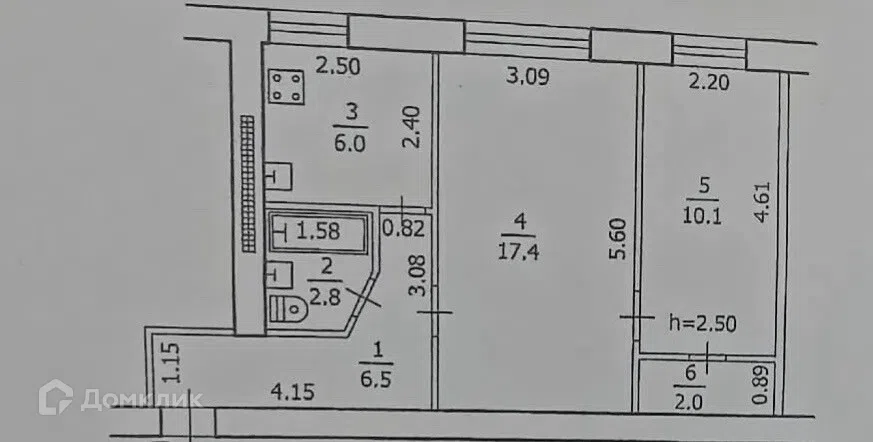 Продаётся 2-комнатная квартира, 44.8 м²