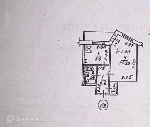 Продаётся 1-комнатная квартира, 32 м²
