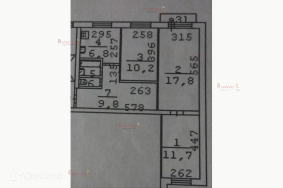 Продаётся 3-комнатная квартира, 60 м²