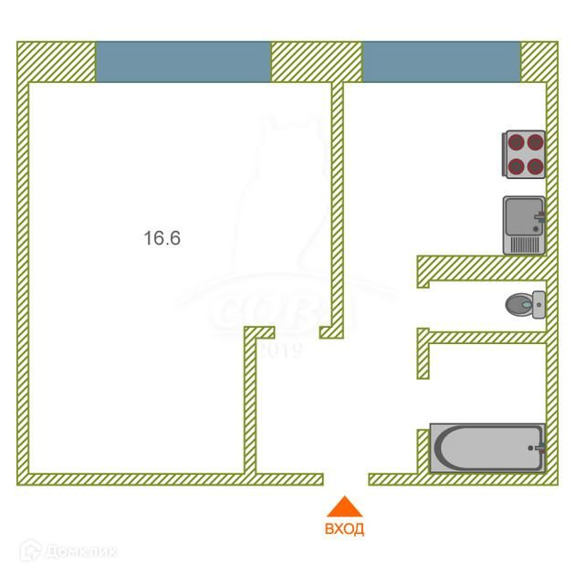Сдаётся 1-комнатная квартира, 30 м²