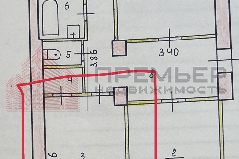 Продаётся комната в 3-комн. квартире, 13.5 м²