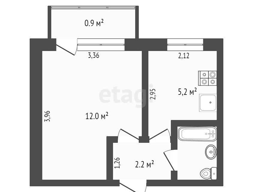 Продаётся 1-комнатная квартира, 21.4 м²