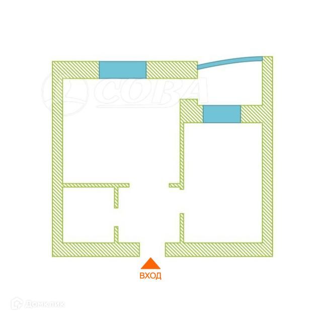 Продаётся 1-комнатная квартира, 36.8 м²