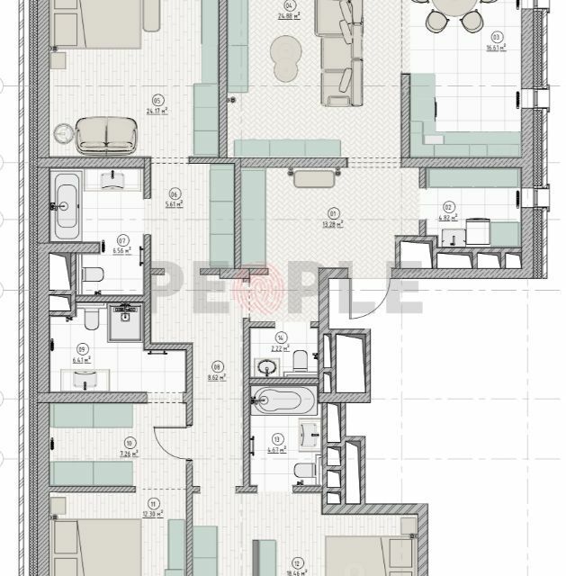 Продаётся 4-комнатная квартира, 154 м²