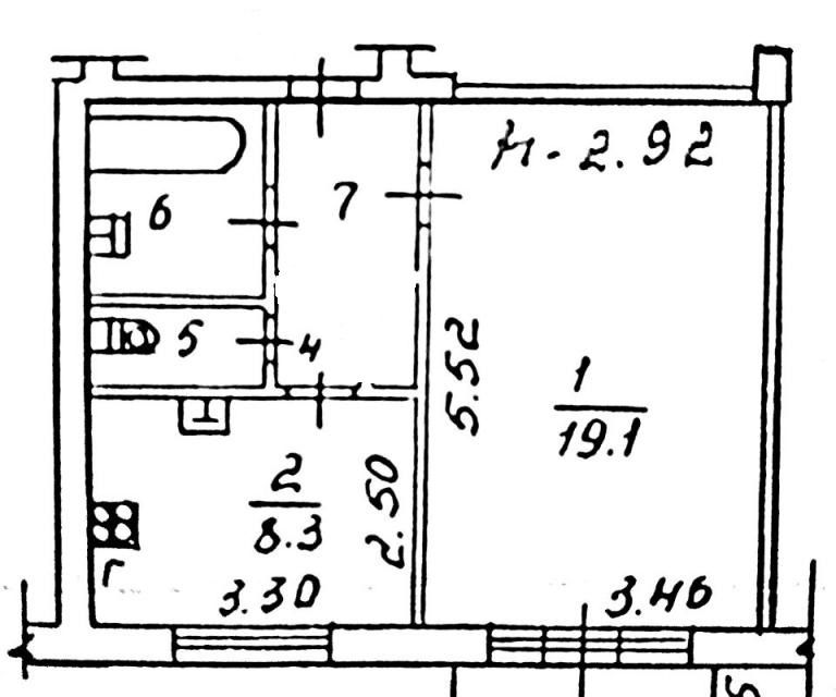 Продаётся 1-комнатная квартира, 36.1 м²