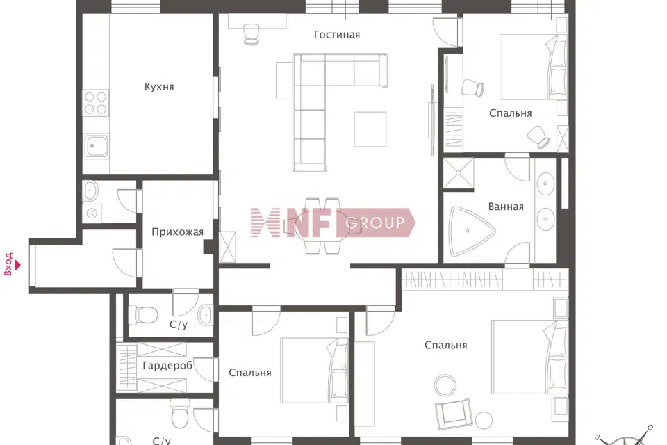 Продаётся 4-комнатная квартира, 210.3 м²