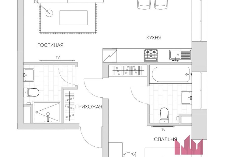 Продаётся 2-комнатная квартира, 52.5 м²