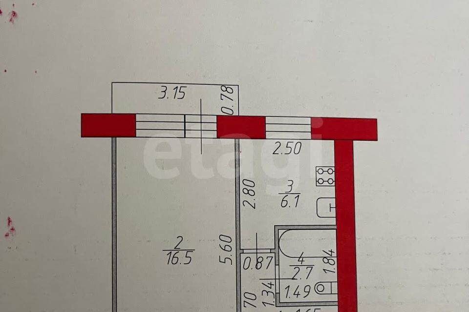 Продаётся 1-комнатная квартира, 29.9 м²