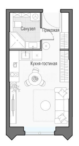 Продаётся студия, 23.8 м²