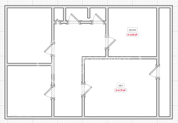 Продаётся 3-комнатная квартира, 56.7 м²