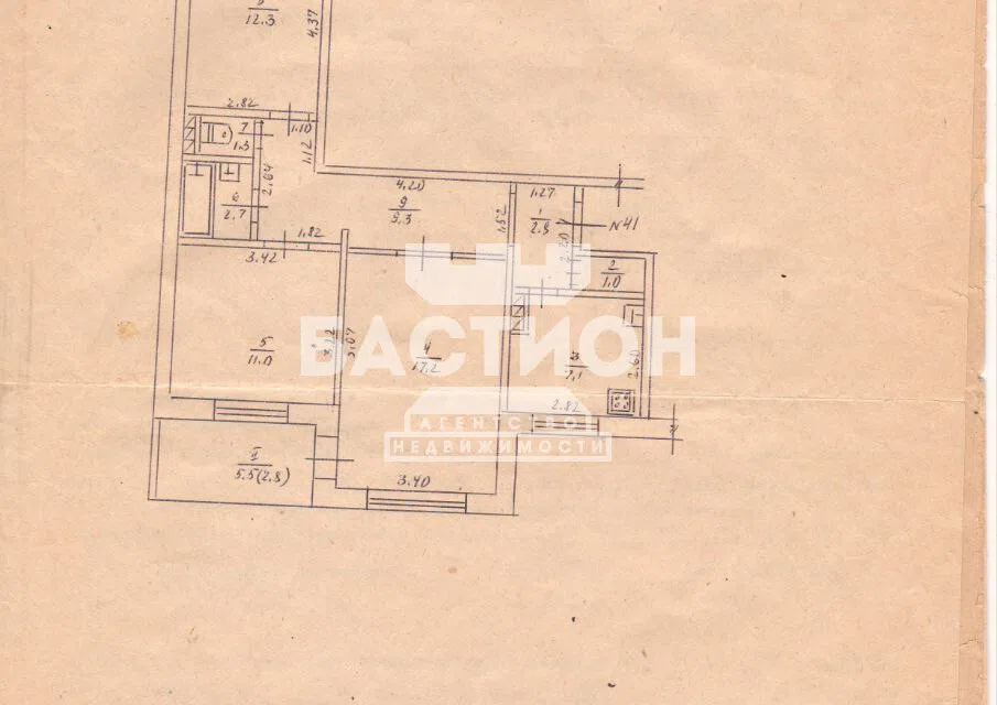 Продаётся 3-комнатная квартира, 68.6 м²