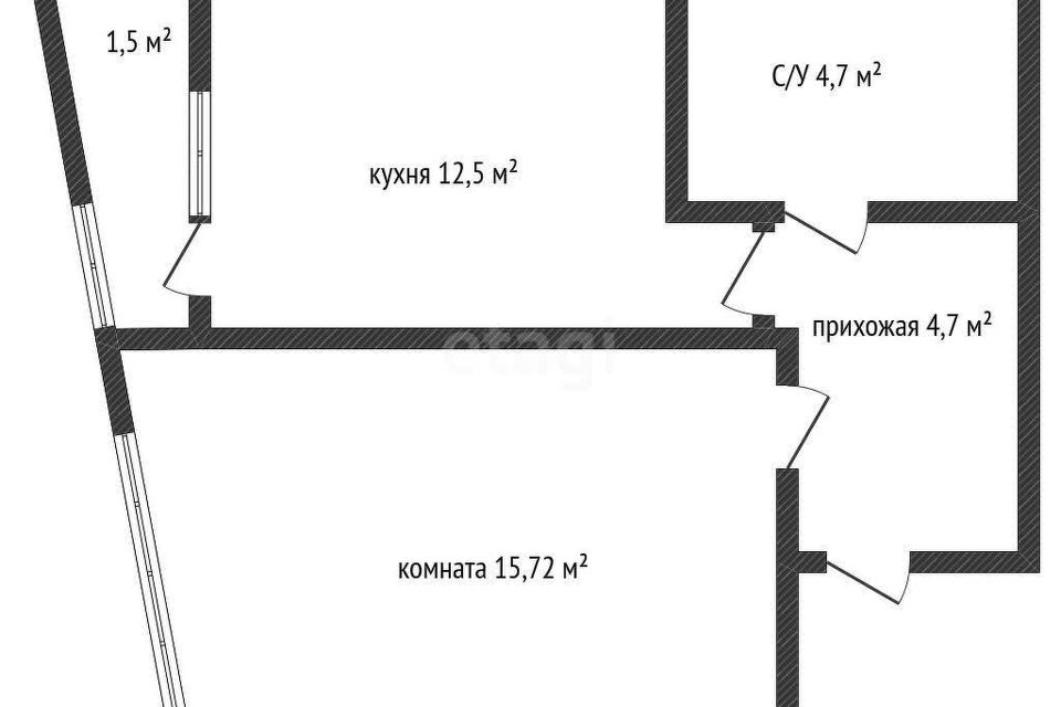 Продаётся 1-комнатная квартира, 39.2 м²