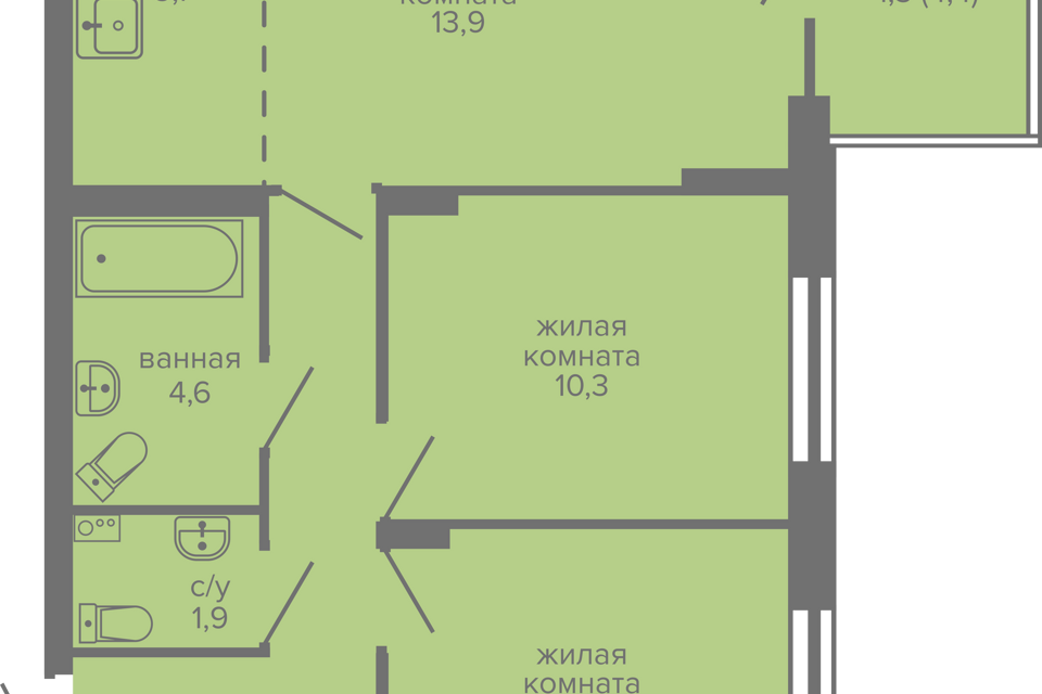 Планировка полуторки в панельном доме