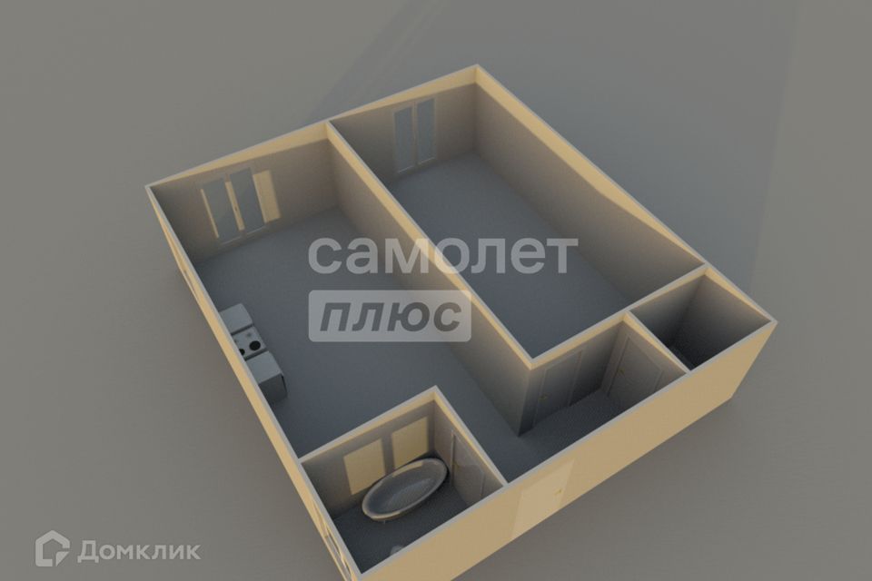 Продаётся 1-комнатная квартира, 43.6 м²