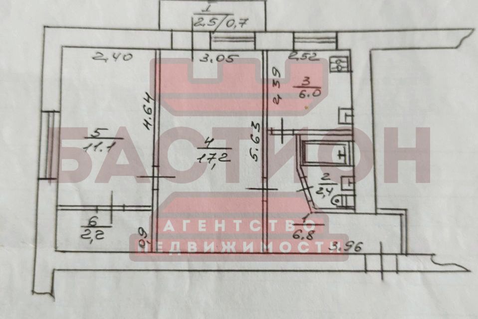 Продаётся 2-комнатная квартира, 43 м²