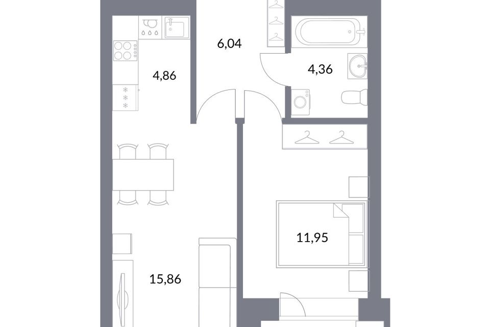 Продаётся студия, 46 м²