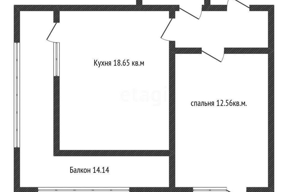 Продаётся 1-комнатная квартира, 48.24 м²