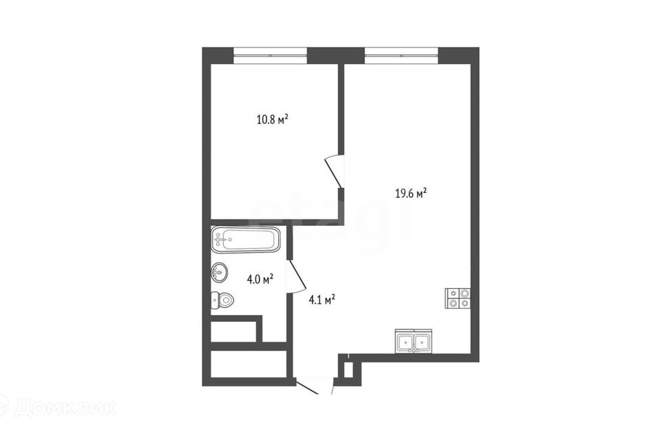 Продаётся 1-комнатная квартира, 38.5 м²