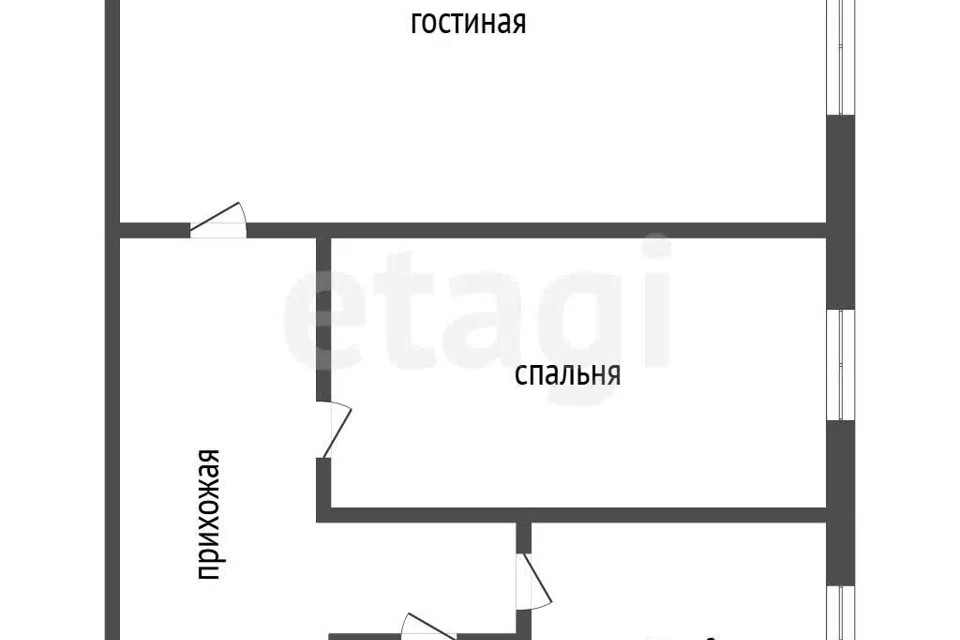 Продаётся 2-комнатная квартира, 42.6 м²