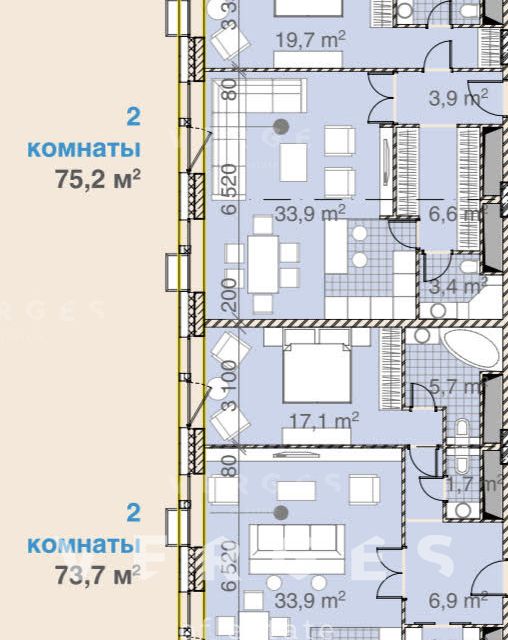Продаётся 4-комнатная квартира, 148 м²