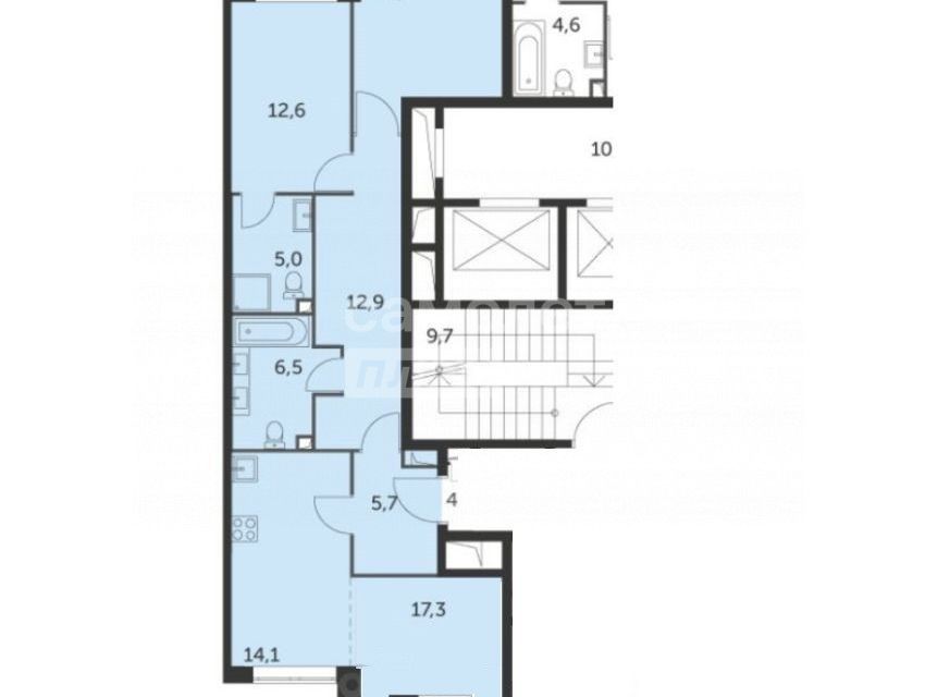 Продаётся 3-комнатная квартира, 89.4 м²