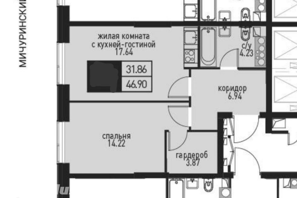 Продаётся 2-комнатная квартира, 47 м²