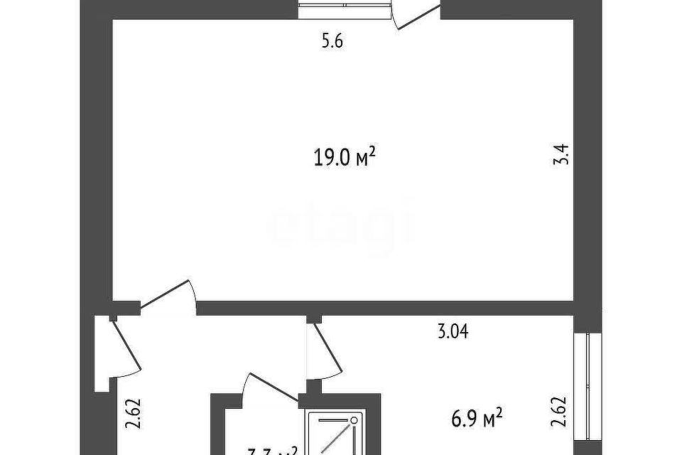 Продаётся 1-комнатная квартира, 33.4 м²