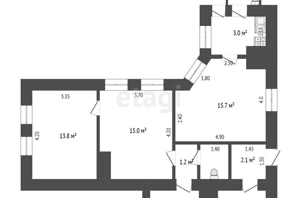 Продаётся 1-комнатная квартира, 24.1 м²