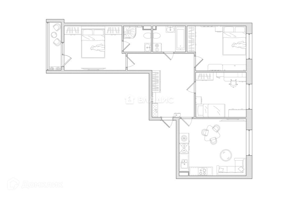 Продаётся 4-комнатная квартира, 79.2 м²