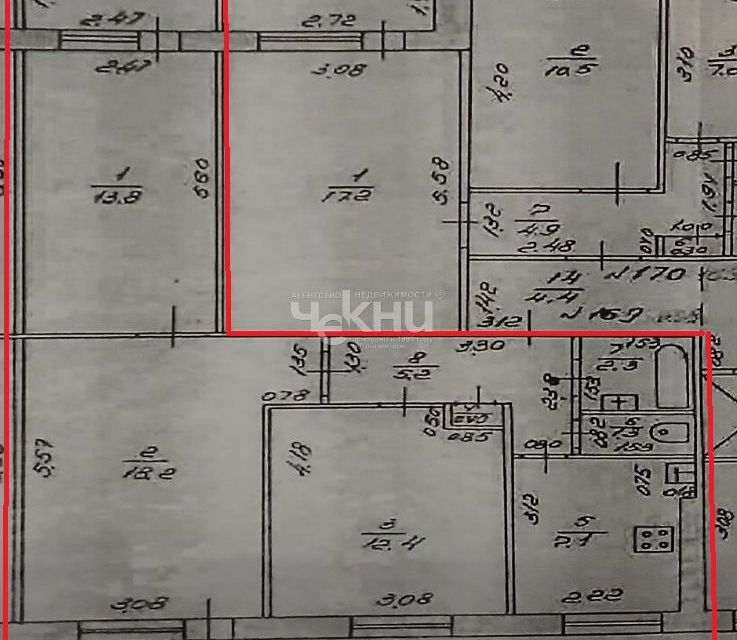 Продаётся 3-комнатная квартира, 60.7 м²