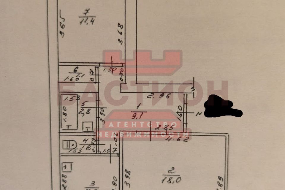 Продаётся 2-комнатная квартира, 56 м²
