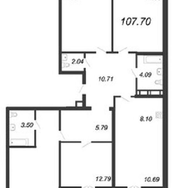 Продаётся 4-комнатная квартира, 107.9 м²