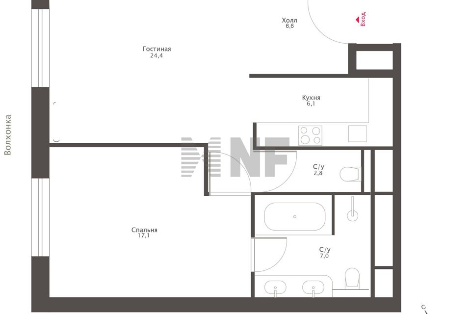 Продаётся 2-комнатная квартира, 64 м²
