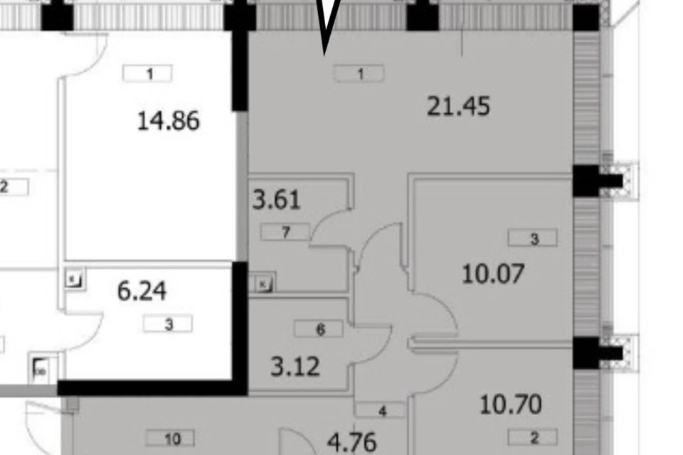 Продаётся 3-комнатная квартира, 85.19 м²