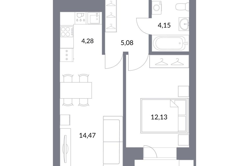 Продаётся студия, 42.7 м²