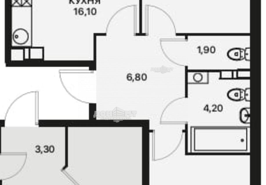 Продаётся 2-комнатная квартира, 61 м²