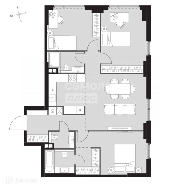 Продаётся 4-комнатная квартира, 91 м²