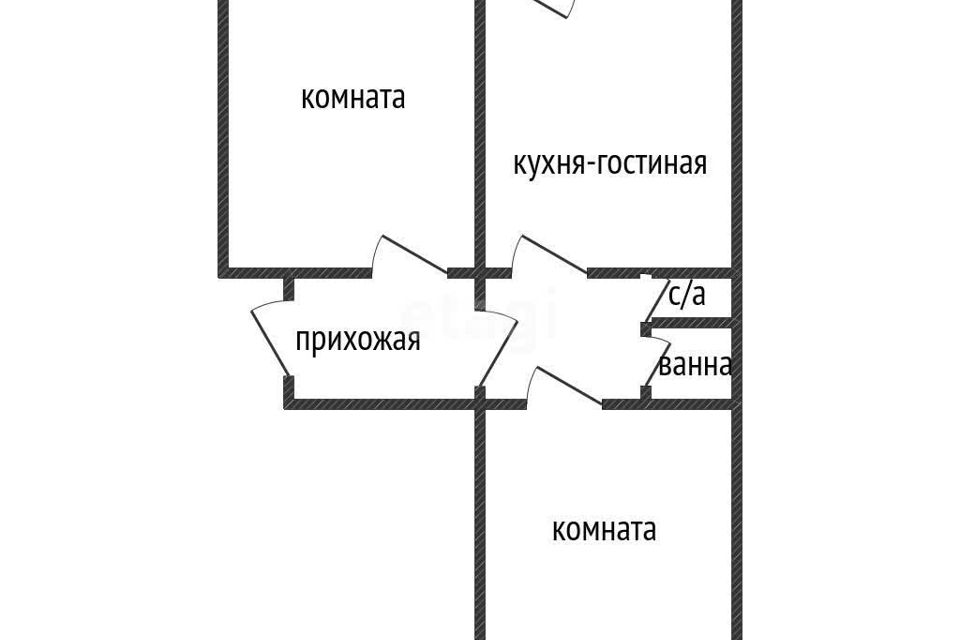 Продаётся 2-комнатная квартира, 53.1 м²