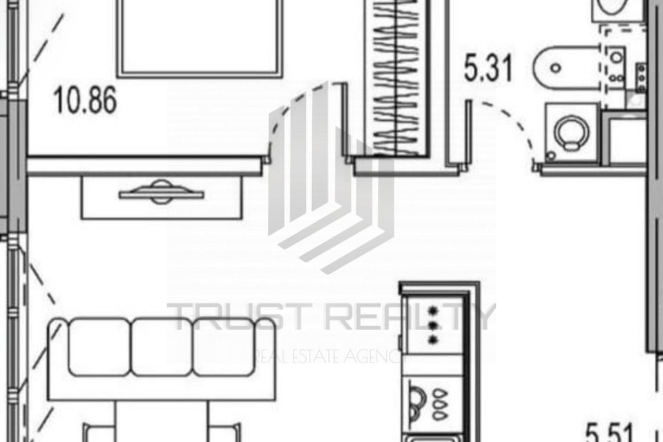 Продаётся 1-комнатная квартира, 39 м²