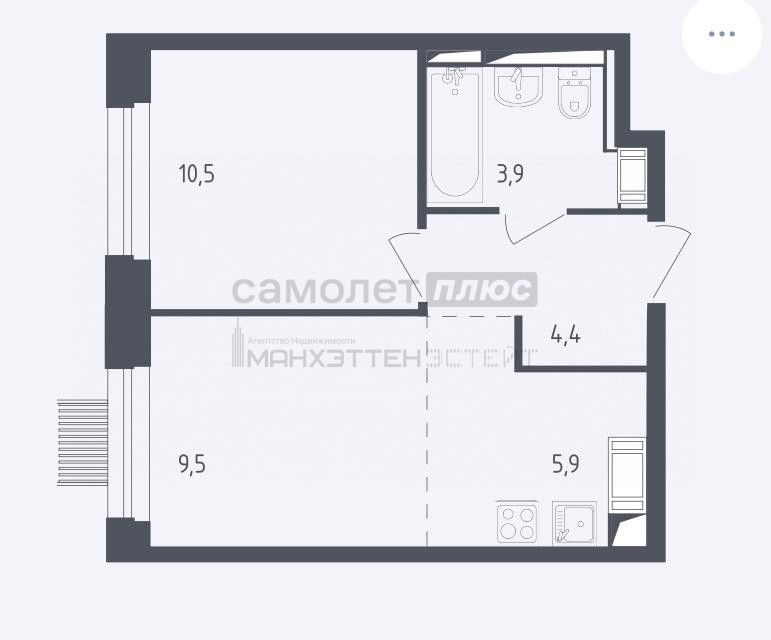 Продаётся 2-комнатная квартира, 34.2 м²