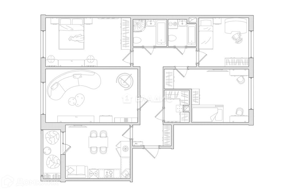 Продаётся 4-комнатная квартира, 101.3 м²