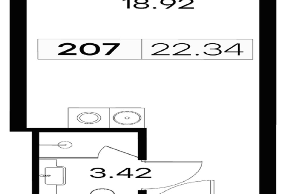 Продаётся студия, 22.34 м²