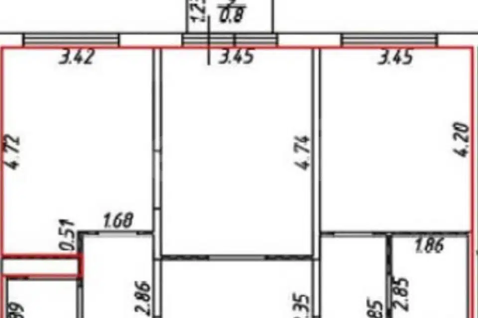 Продаётся 2-комнатная квартира, 72 м²