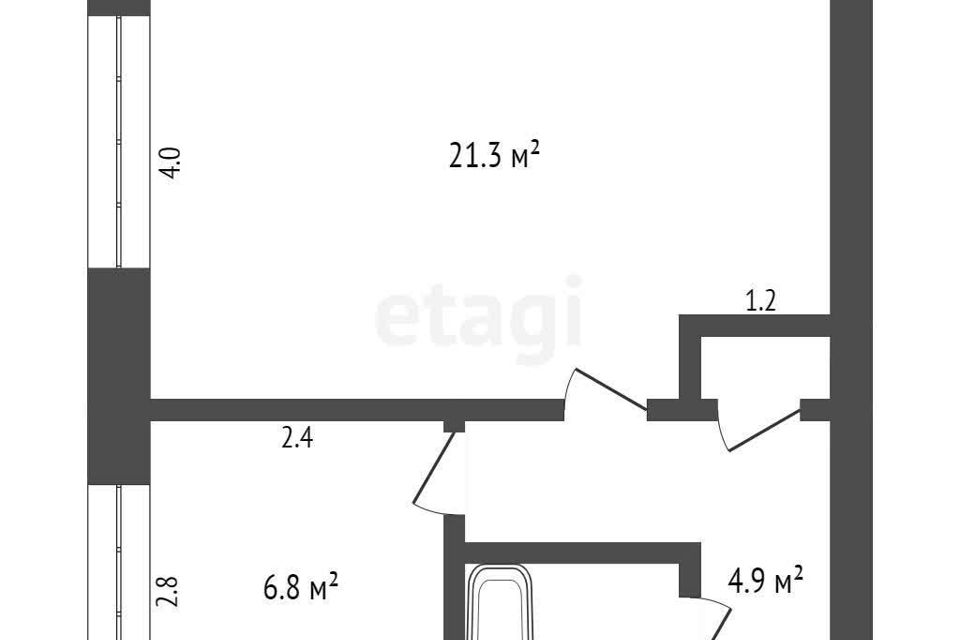 Продаётся 1-комнатная квартира, 36.2 м²