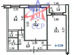 Продаётся 2-комнатная квартира, 53 м²