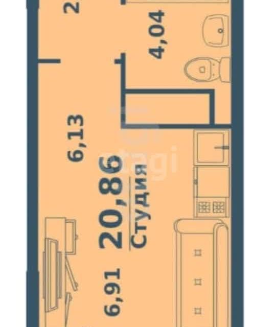 Продаётся студия, 19.9 м²