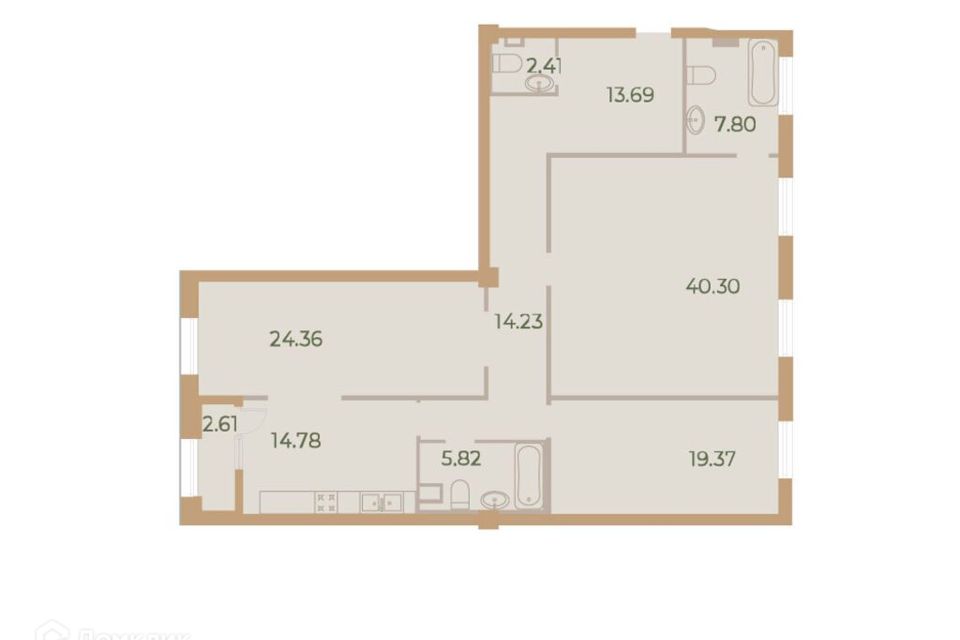 Продаётся 3-комнатная квартира, 144.5 м²